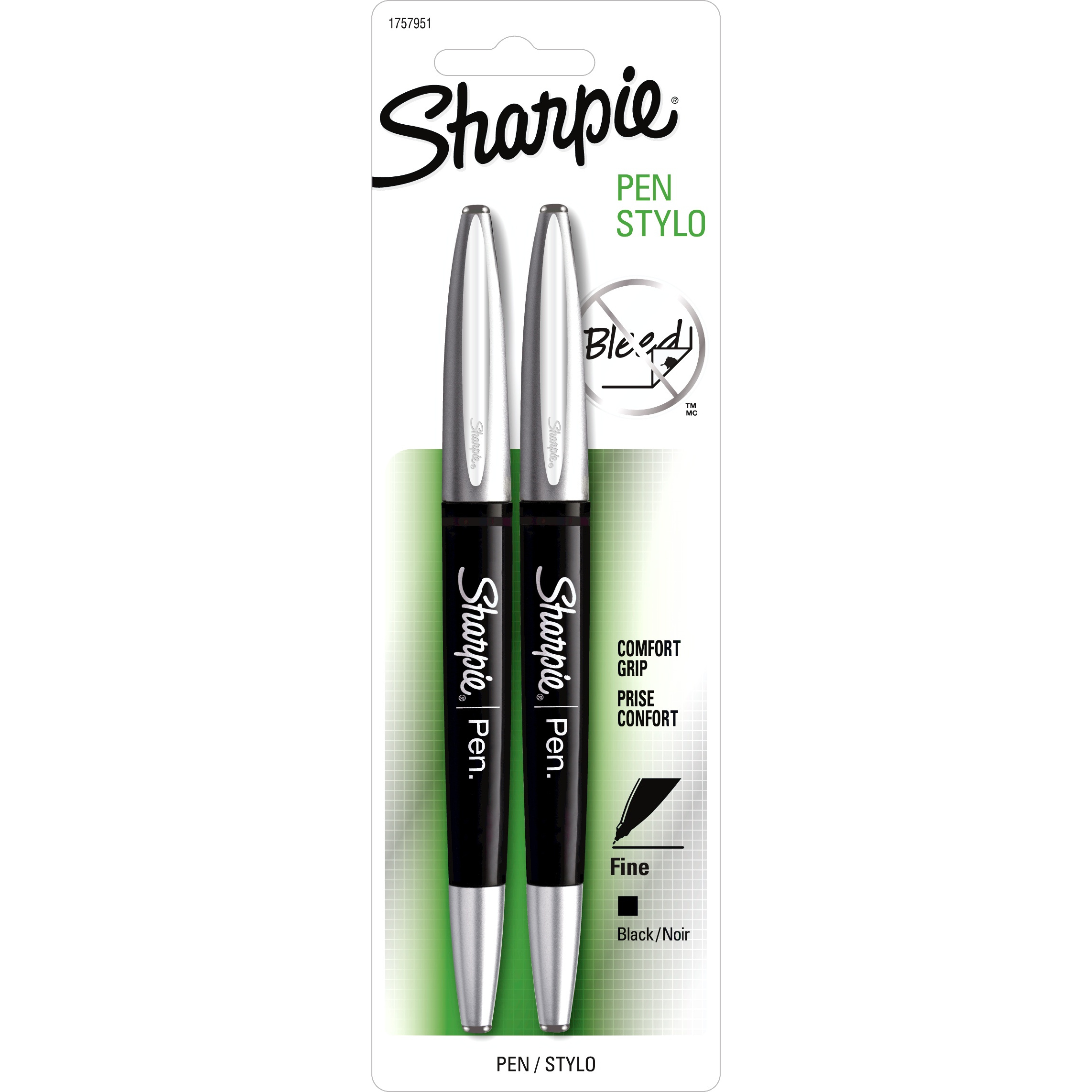SHARPIE PEN STYLO GRIP BLK FIN