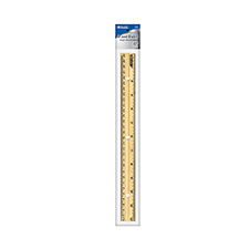 WOODEN RULER SINGLE METAL EDGE
