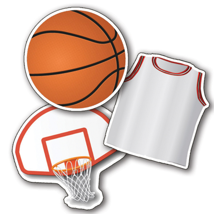 BASKETBALL PAPER CUT OUTS 36CT