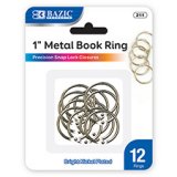 1" BOOK RINGS METAL