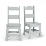 WOODEN CHAIR PAIR GRAY