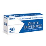 #10 WHITE ENVELOPES GUMMED 50C