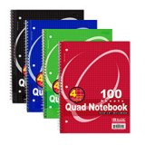 QUAD SPIRAL NOTEBOOK 100 PAGES