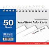 50 SHEETS SPIRAL INDEX CARDS