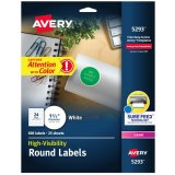 AVERY RND WHT LABEL 1 2/3" 25 SHEETS 600CT
