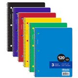 3 SUB NOTEBOOK C/R 120 SHEETS