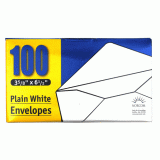 #6 ENVELOPE WHITE GUMMED 100CT