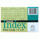 INDEX CARD WHITE RULED 4X6