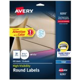 AVERY ROUND WHITE LABEL 1.5" 20 SHEETS 400CT