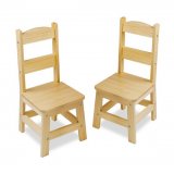 WOODEN CHAIRS NATURAL PAIR