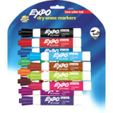 DRY ERASE MARKERS ASST CHISEL 12CT