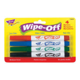 WIPE-OFF MARKERS STANDARD COLORS 4CT