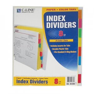 INDEX DIVIDERS 8 COLOR TABS
