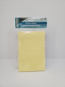 STICKY NOTES YELLOW RULED 4X6
