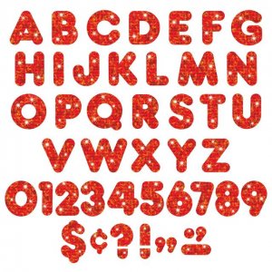 RED SPARKLE 4" CASUAL LETTER