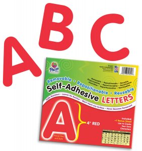 READY LETTERS 4'' RED ADHESIVE