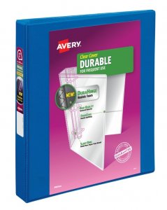 AVERY DURABLE VIEW BINDER DK BLUE 1"