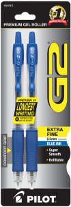 G2  GEL EXTRA FINE BLUE 2CT