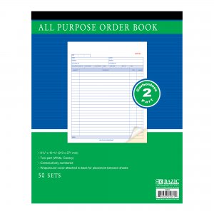 ALL PURPOSE ORDER BOOK 8X10 CARBONLESS 2-PART