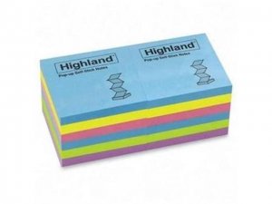 HL POP-UP NOTES 3X3 BRIGHT 12PK 100 SHEETS/PAD