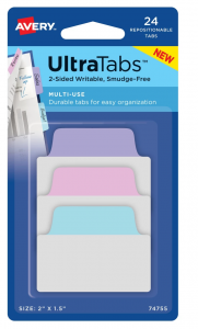 ULTRA TABS PASTEL COLORS 2" X 1.5"