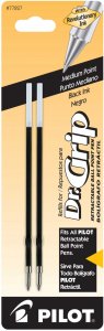 DR. GRIP REFILLS BLACK MED 2CT