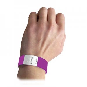 SECURITY WRISTBANDS PURPLE 100 CT