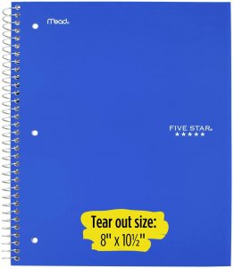 5 STAR NOTEBOOK 5 SUB WIDE RULED CLASSIC
