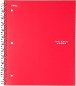 5 STAR NOTEBOOK 3 SUB COL RULED BRIGHT