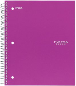 5 STAR NOTEBOOK 3 SUB COL RULED BRIGHT