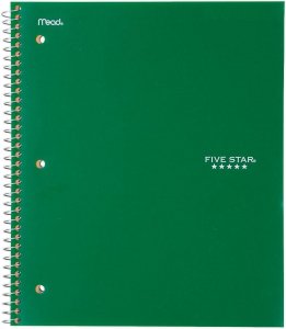 5 STAR NOTEBOOK 3 SUB COL RULED BRIGHT
