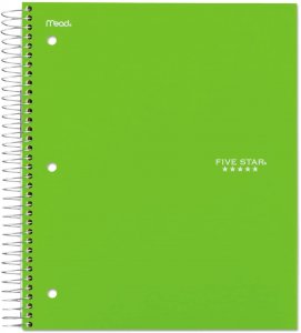 5 STAR NOTEBOOK 5 SUB COL RULED BRIGHT