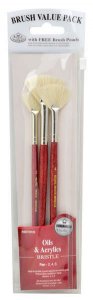 3 PC BRISTLE FAN SET