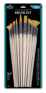 12 PC COMBO GOLD TAKLON BRUSH SET